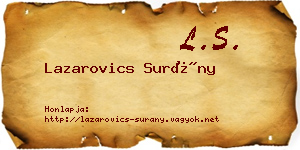 Lazarovics Surány névjegykártya